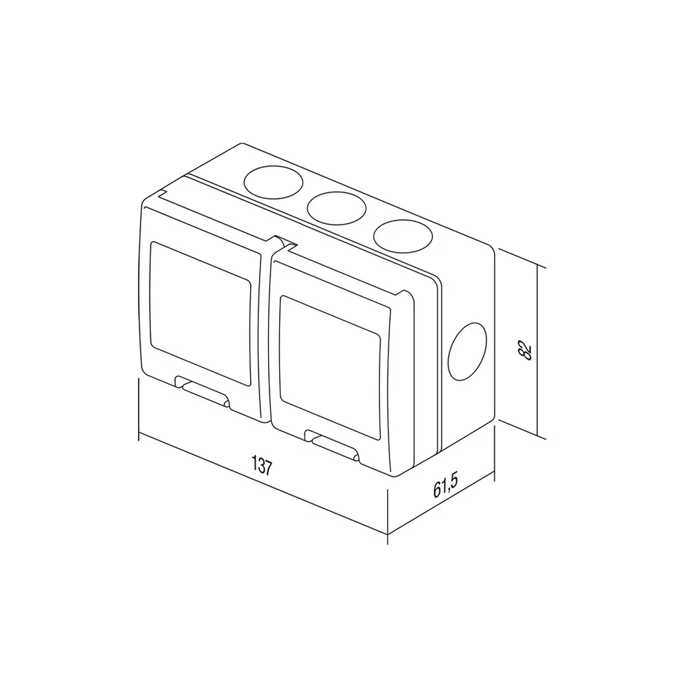 Kućište NO Cubo IP55 2x2M AQ22 Bijelo/Sivo NŽ Vodotijesno - 2