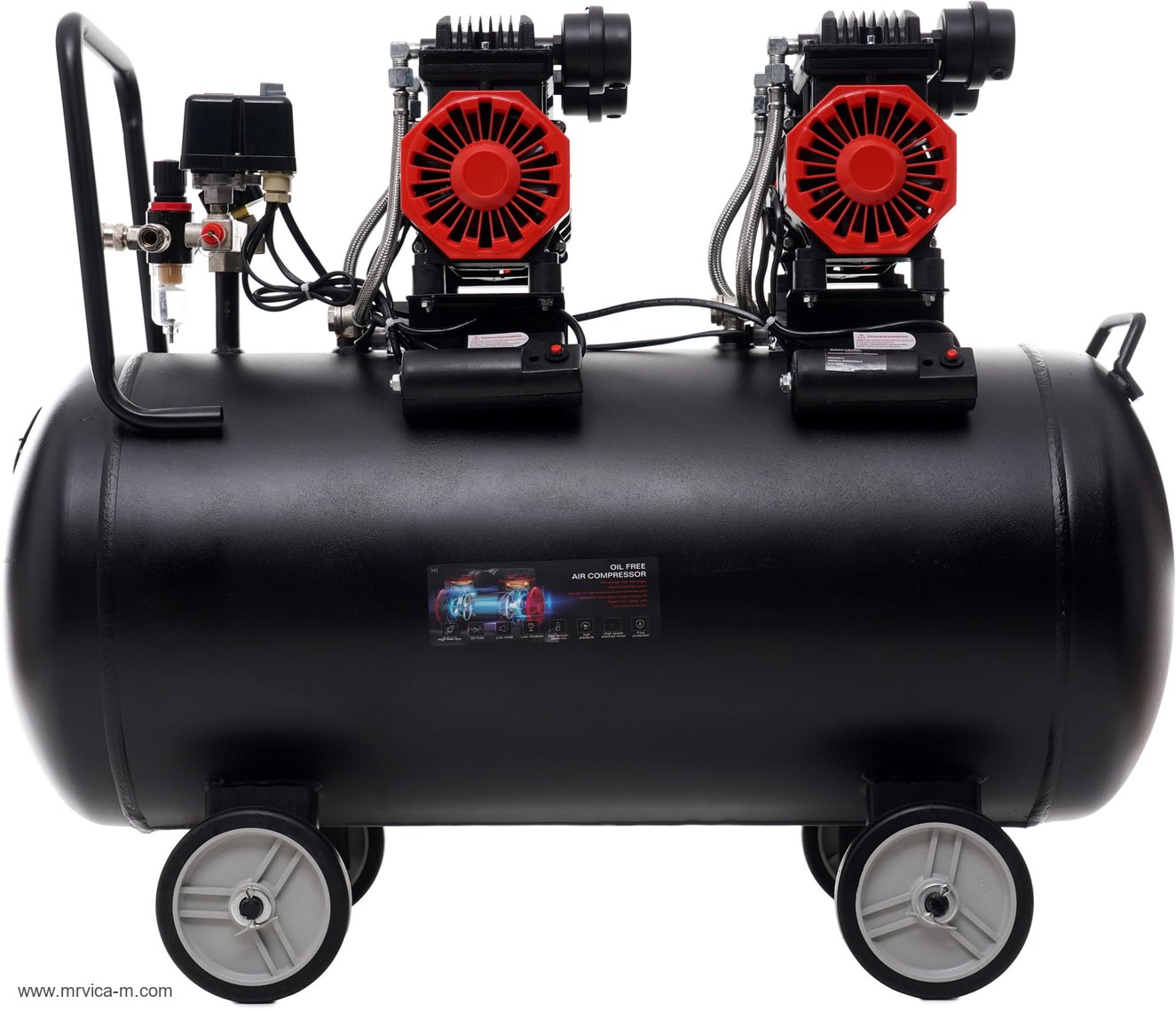 Kompresor bez ulja 100L 2x1500W KD1387 KRAFT&DELE - 6