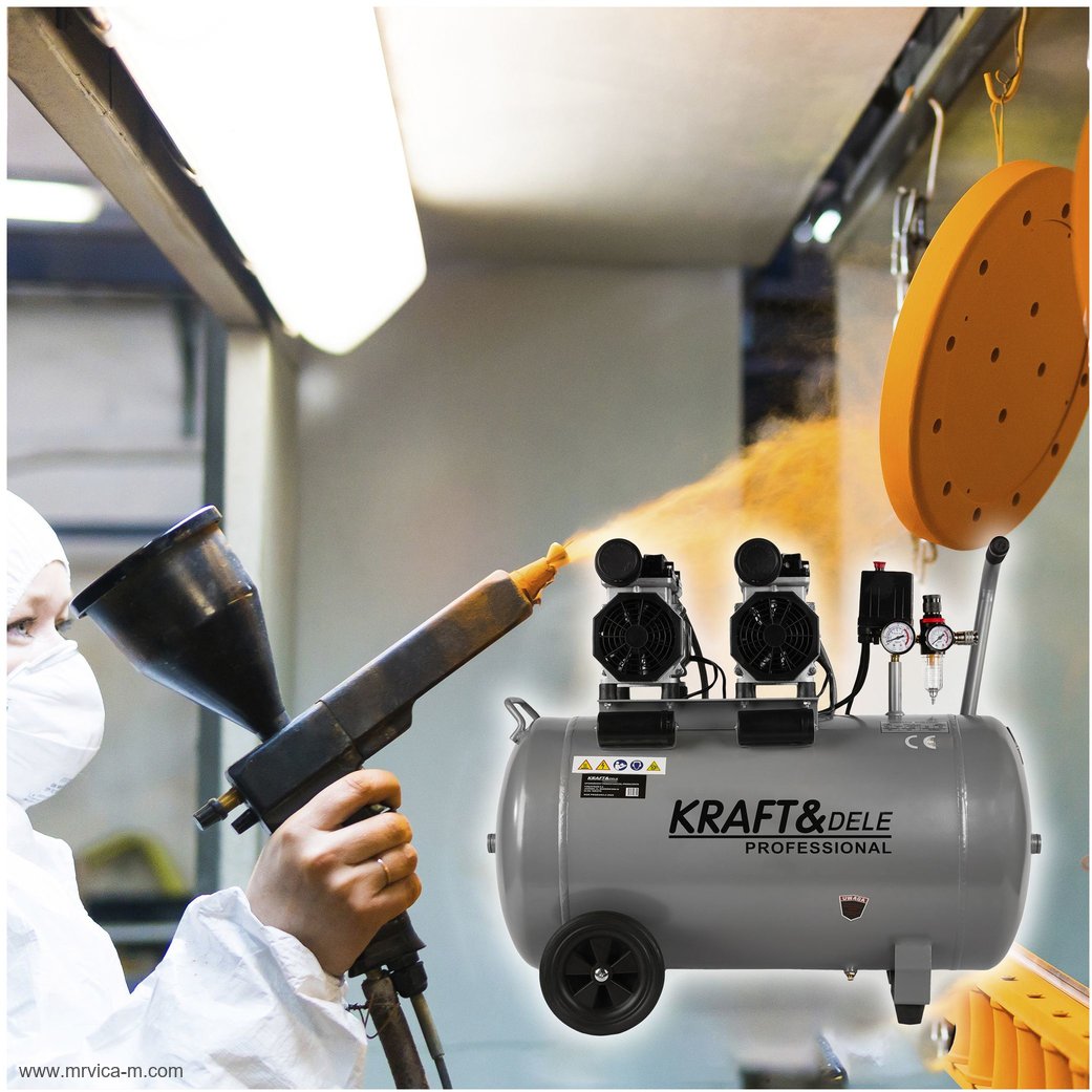 Kompresor bez ulja 100L 2x1500W KD1387 KRAFT&DELE - 5
