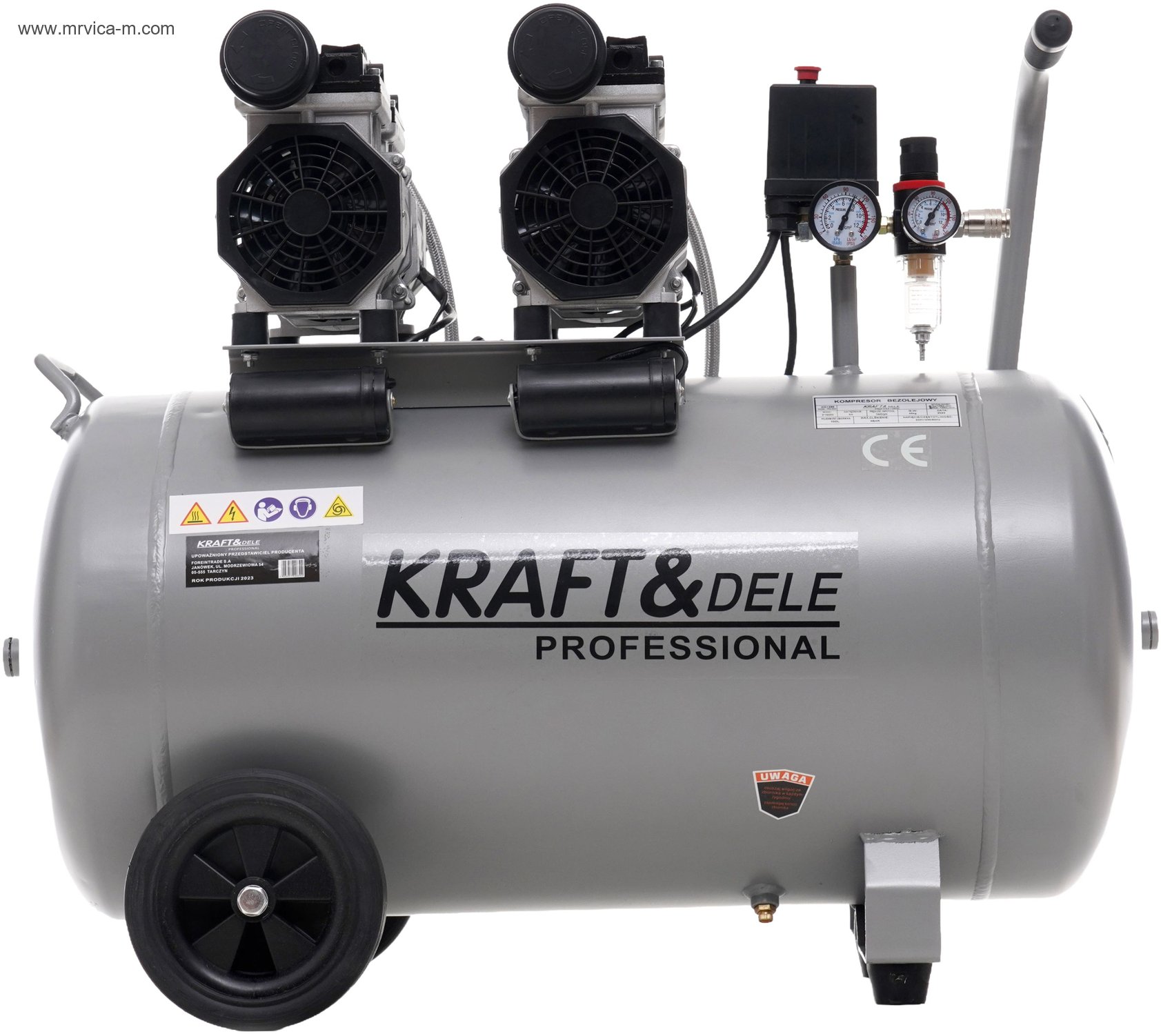 Kompresor bez ulja 100L 2x1500W KD1398 KRAFT&DELE (Copy) - 1