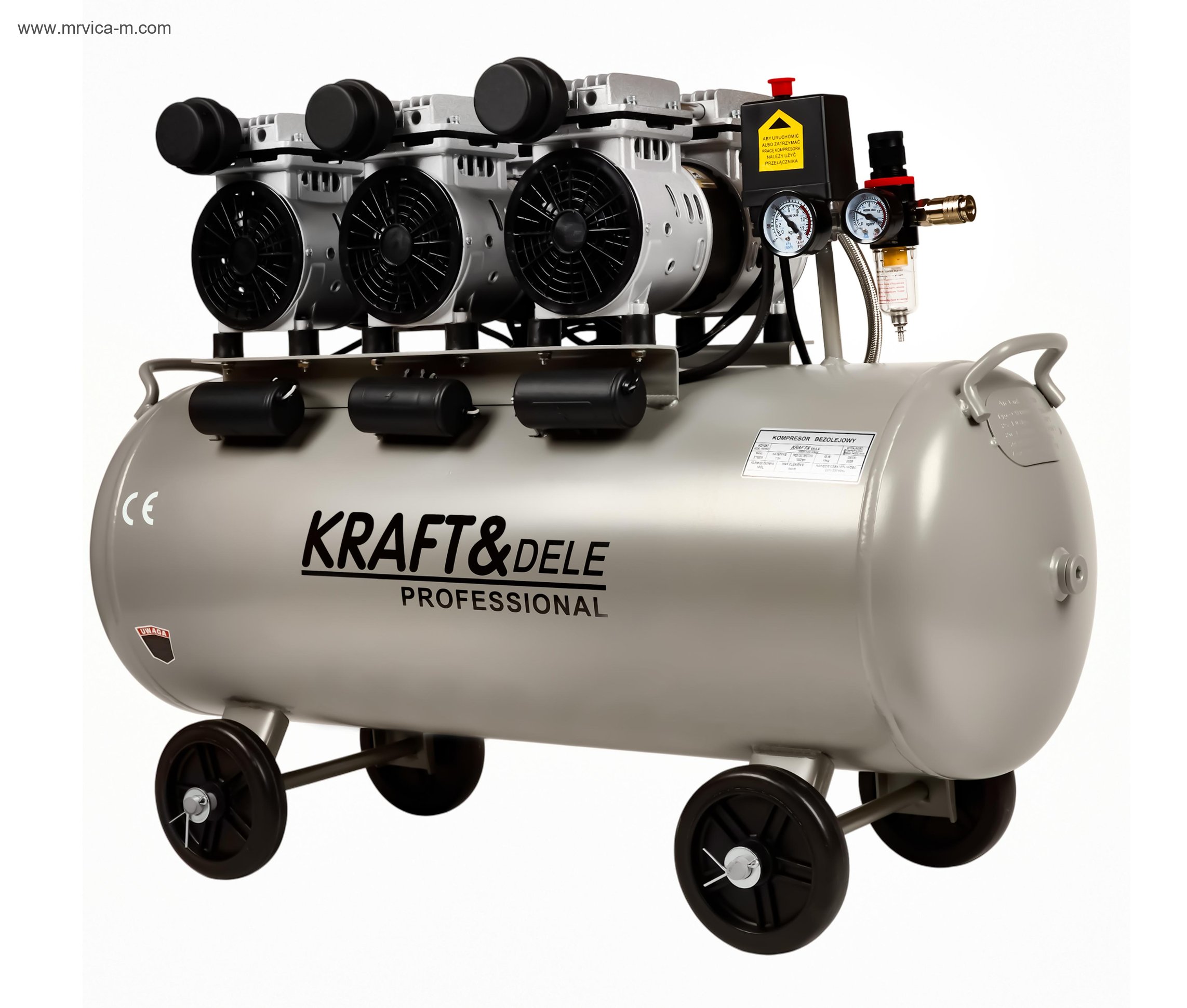 Kompresor bez ulja 100L 2x1500W KD1398 KRAFT&DELE - 2