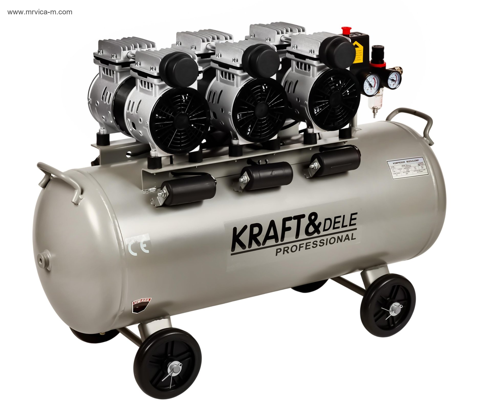 Kompresor bez ulja 100L 2x1500W KD1398 KRAFT&DELE - 3