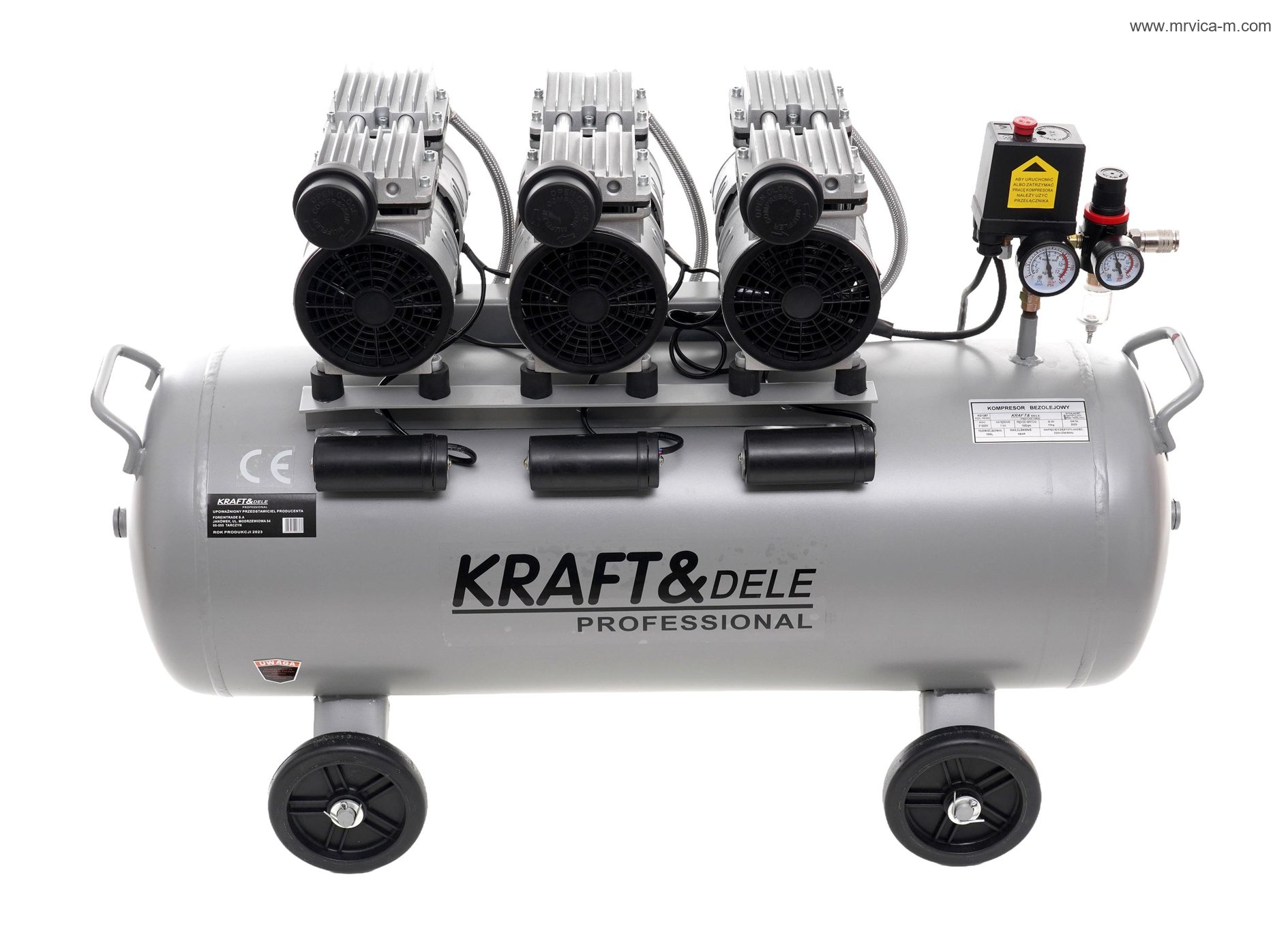 Kompresor bez ulja 100L 3x1500W KD1397 KRAFT&DELE (Copy) - 1
