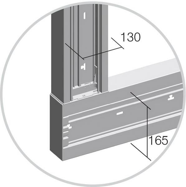 L kutni element MA 165x65 / 130 RT44 Bijela/Siva - 2