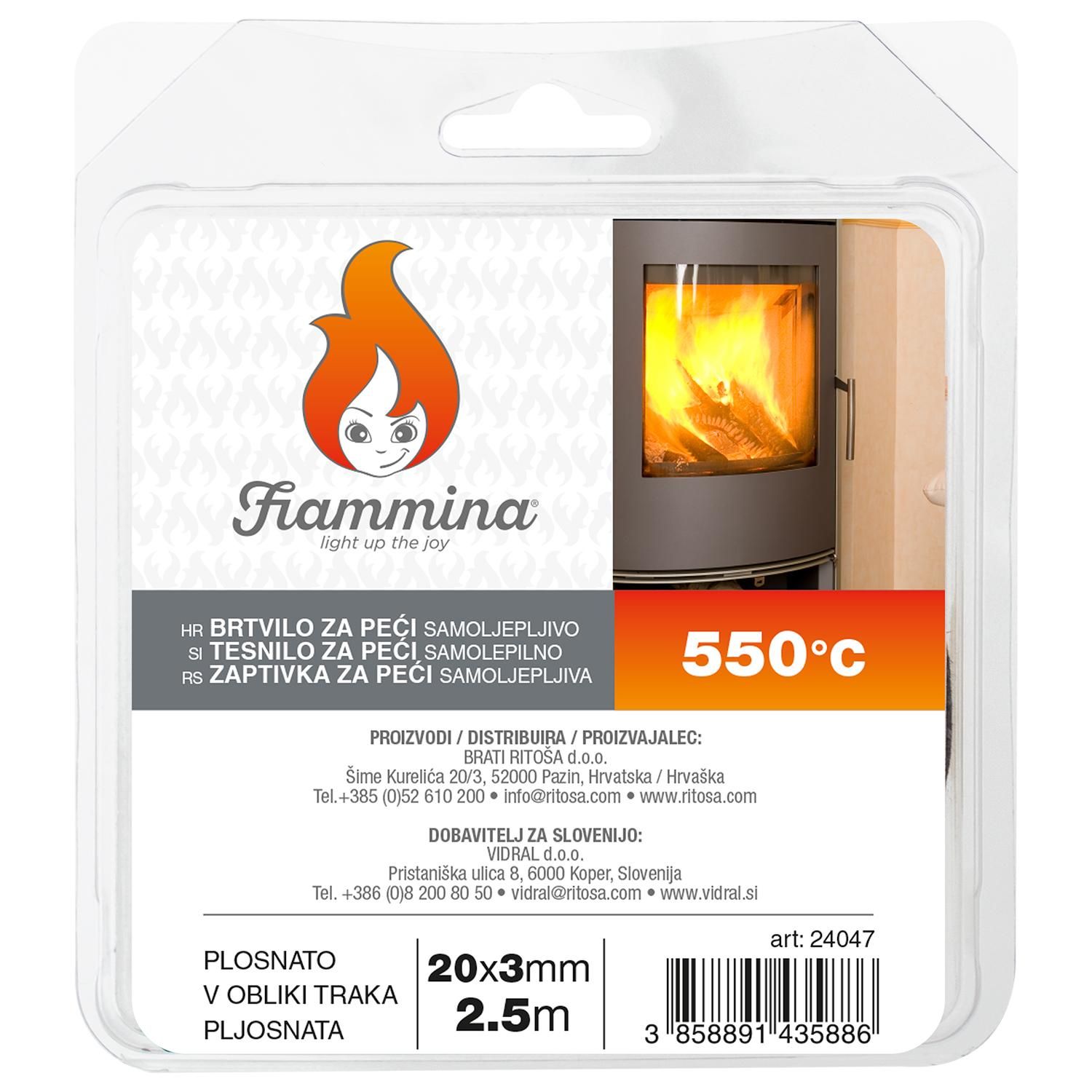 Samoljepivo Brtvilo za Peći Plosnato 15 mm X 3 mm, 2.5 m Brtvena traka za peći kamine - 3