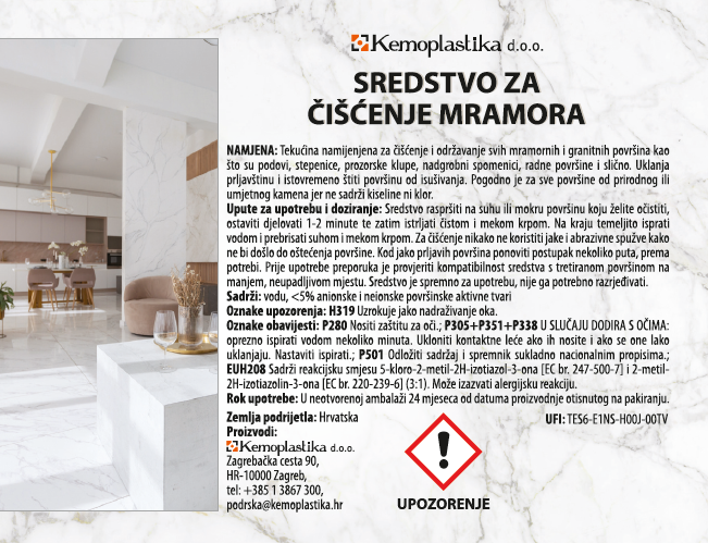 Set za čišćenje i impregnaciju mramora, granita sa prskalicom 2x500 ml - 4
