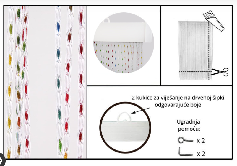 Zavjesa za Vrata, CINIGLIA 90×200 Bež, Smeđa ili Mix boja - 3