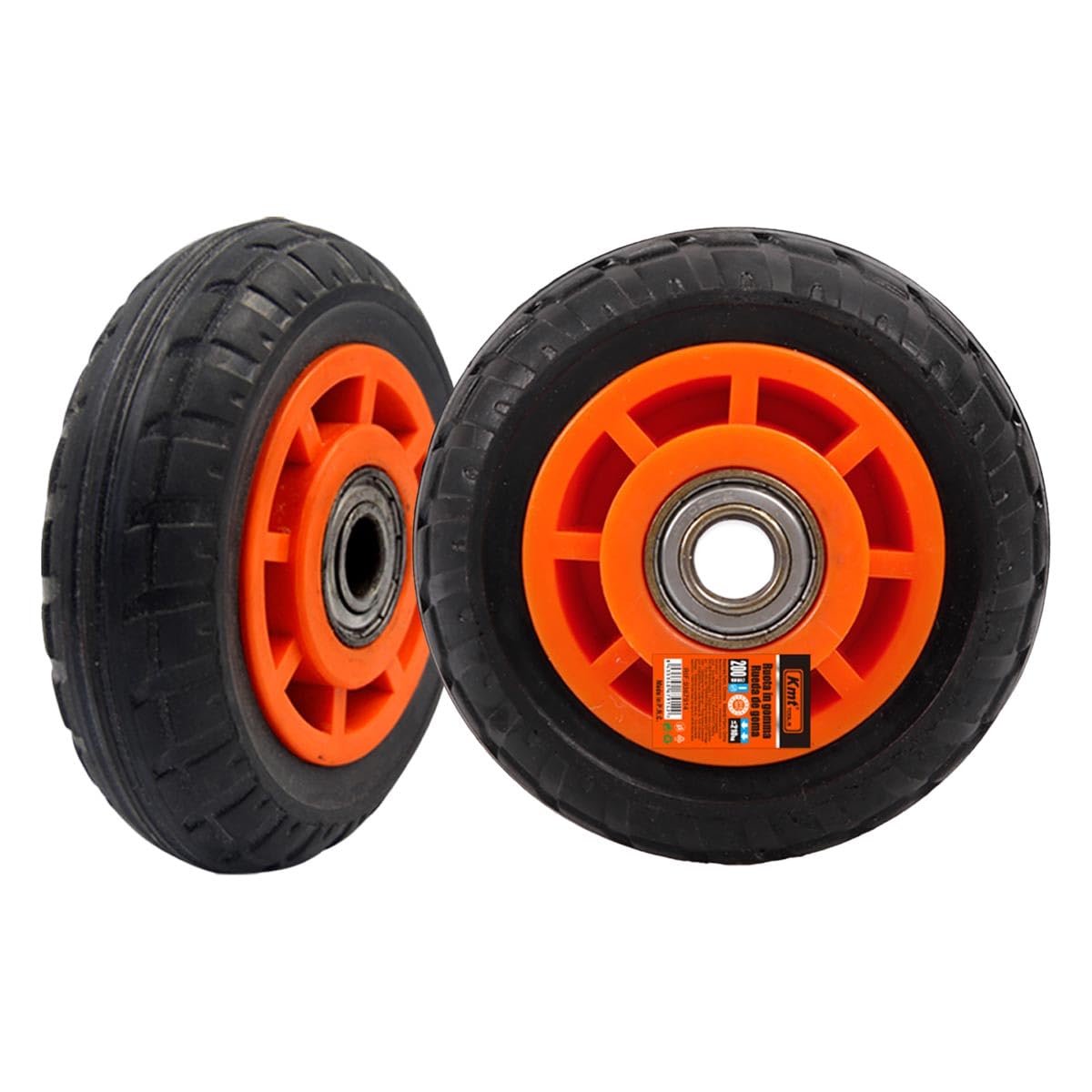 Kotač za Transportna Kolica Rudle Puna Guma, Ø200 mm širina 50mm Osovina Ø15 mm, maksimalno 210 kg 1 komad - 3