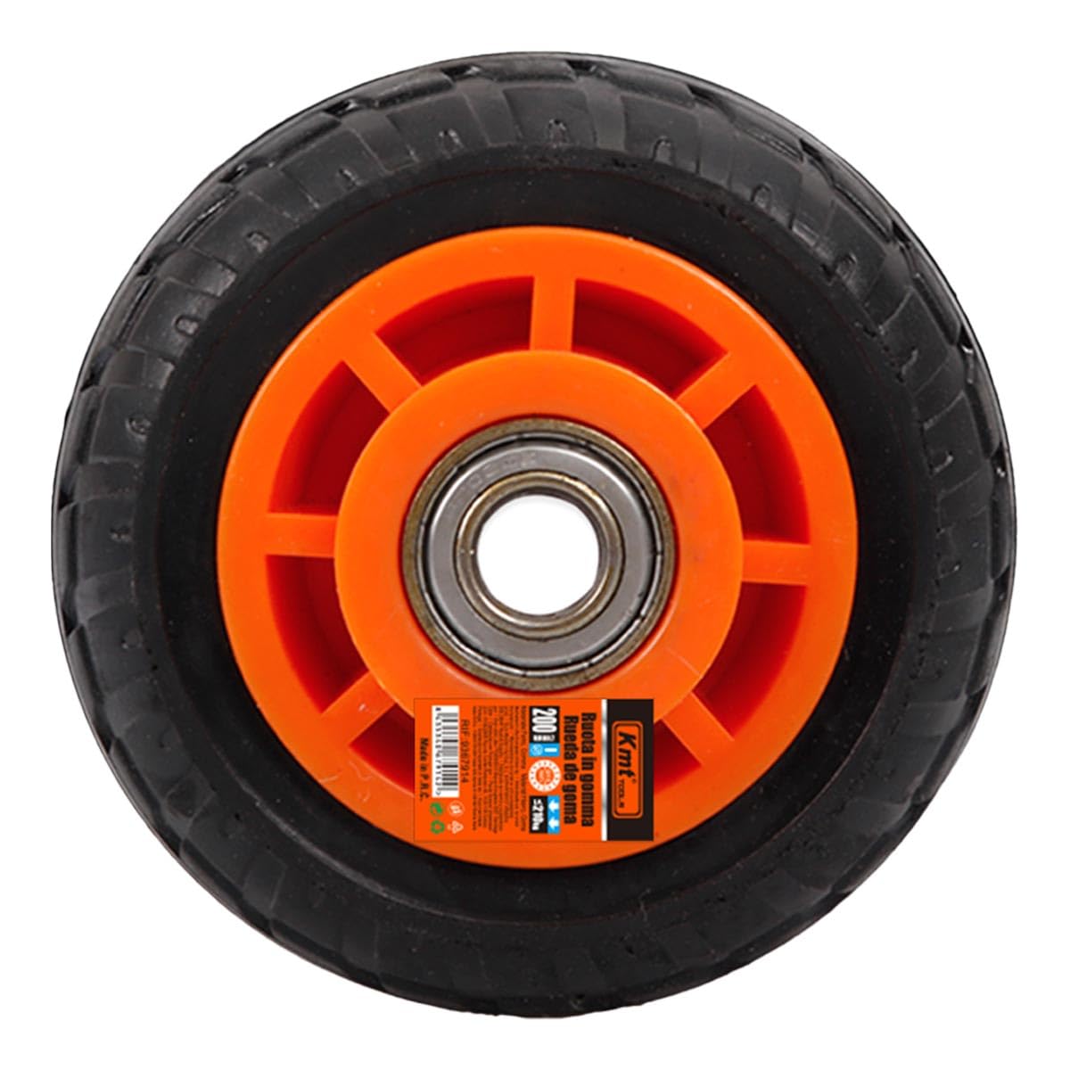 Kotač za Transportna Kolica Rudle Puna Guma, Ø200 mm širina 50mm Osovina Ø15 mm, maksimalno 210 kg 1 komad - 1