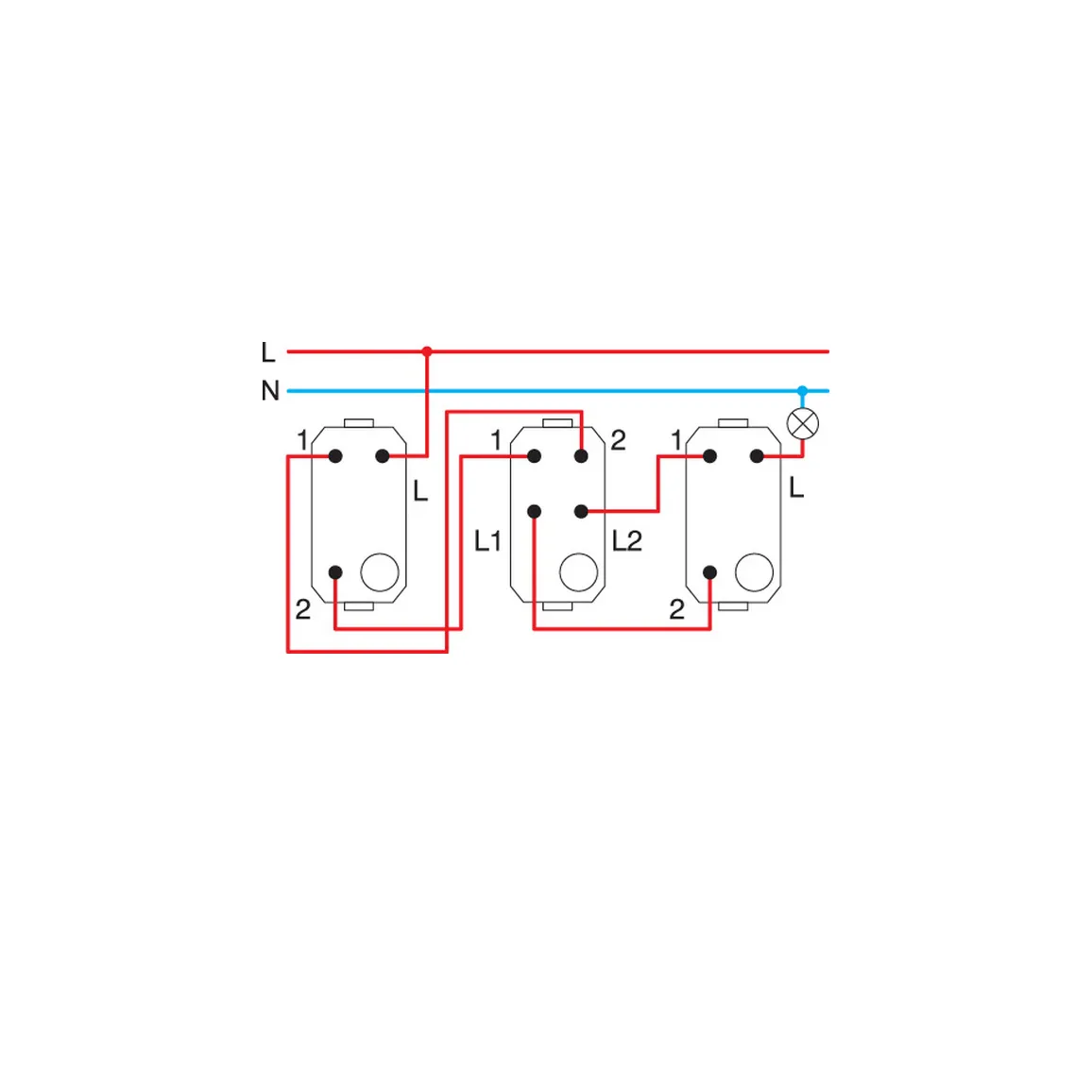 Prekidač križni 16AX 250V~ 1M SP70 MODUL Razne boje - 4