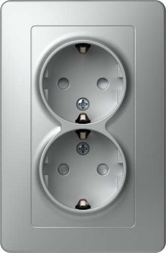 Utičnica Schuko dvostruka 2P+E 16A 250V~ KS EKONOMIK